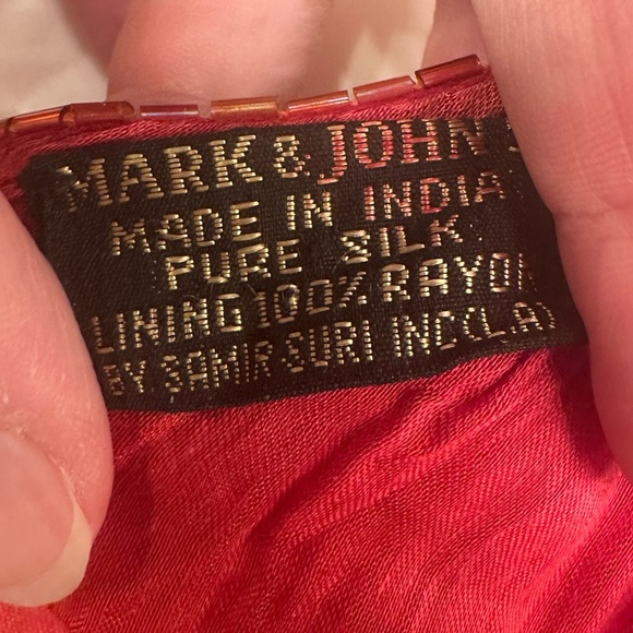 Vintage Red Beaded Silk Gatsby Flapper Dress Women’s XL - Picture 3 of 10